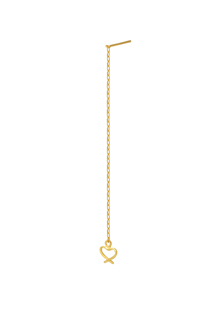 TOMEI Love Drop Earrings, Yellow Gold 916