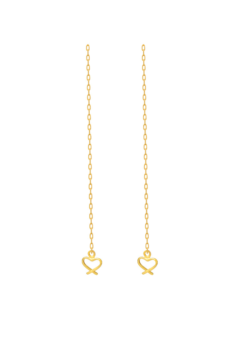 TOMEI Love Drop Earrings, Yellow Gold 916
