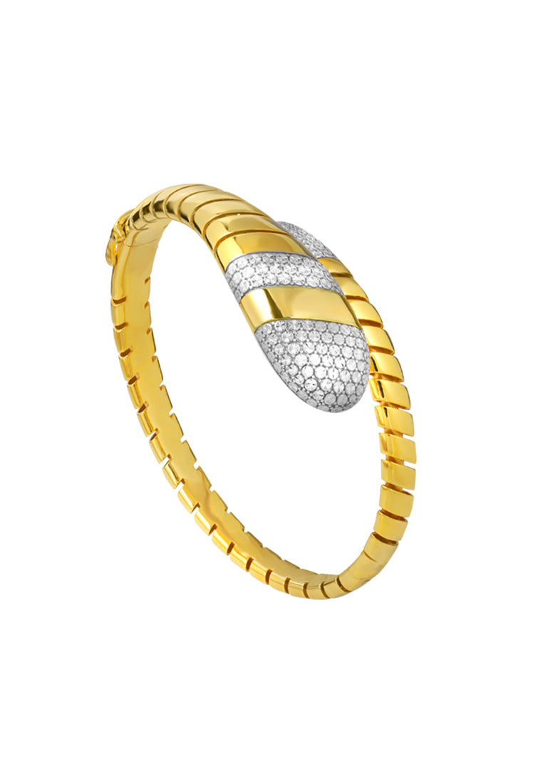TOMEI Diamond Cut Collection Bangle, Yellow Gold 916