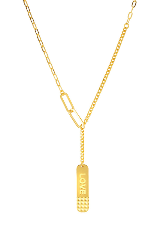 TOMEI Love Note Necklace, Yellow Gold 999 (5D)