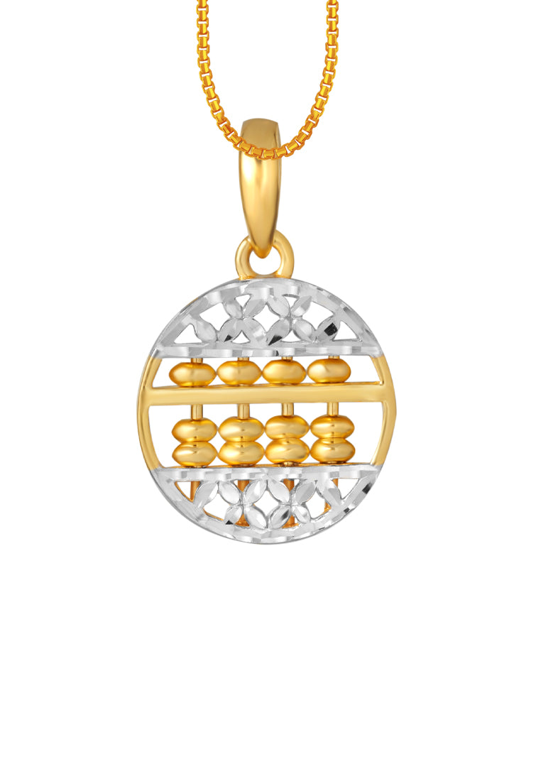 TOMEI Dual-Tone Round Abacus Pendant, Yellow Gold 916