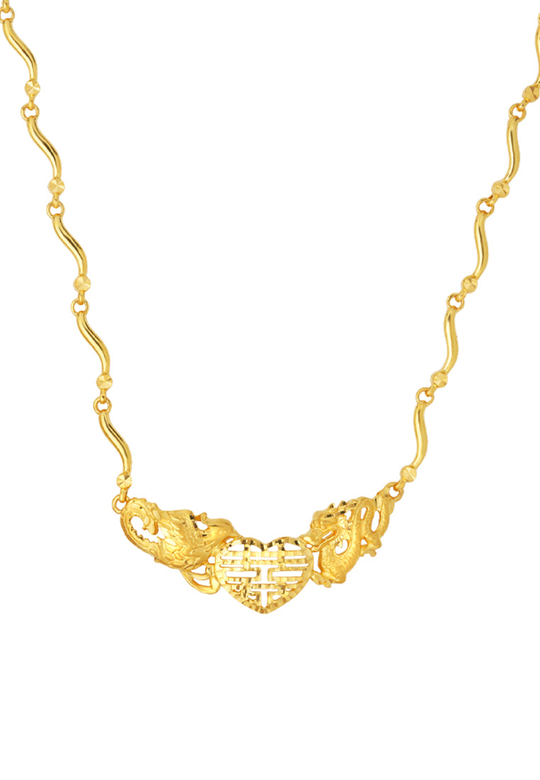 TOMEI Dragon & Phoenix Love Necklace, Yellow Gold 916