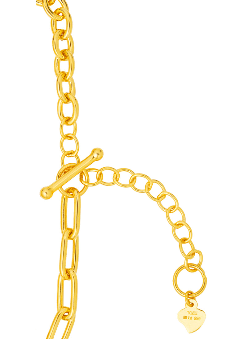 TOMEI Key & Lock Bracelet, Yellow Gold 999 (5D)