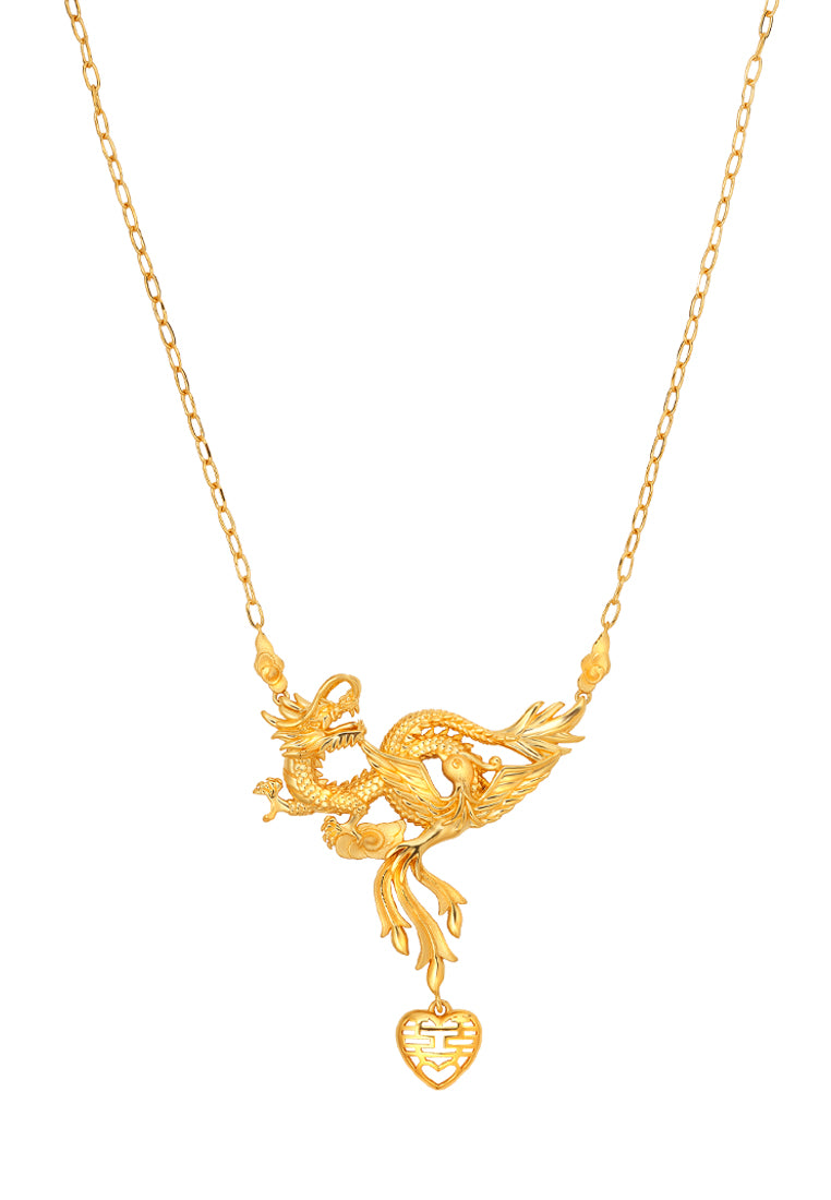 TOMEI Dragon Phoenix Necklace, Yellow Gold 916