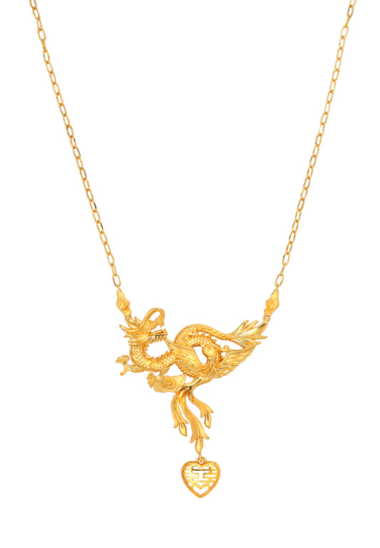 TOMEI Dragon Phoenix Necklace, Yellow Gold 916