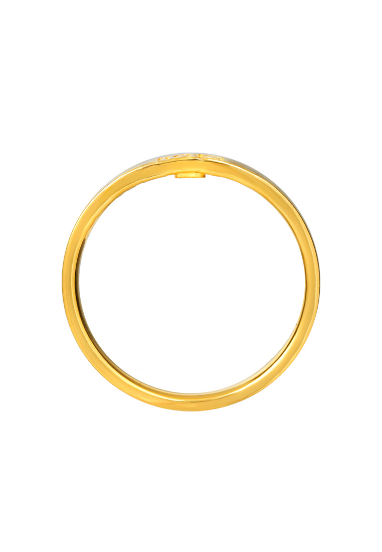 TOMEI Double Happiness Couple Rings For Her, Yellow Gold 916