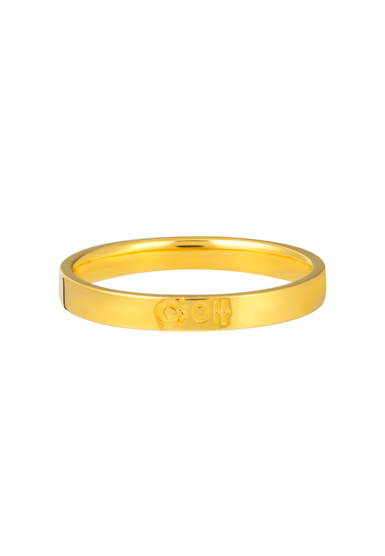 TOMEI Double Happiness Couple Rings For Her, Yellow Gold 916