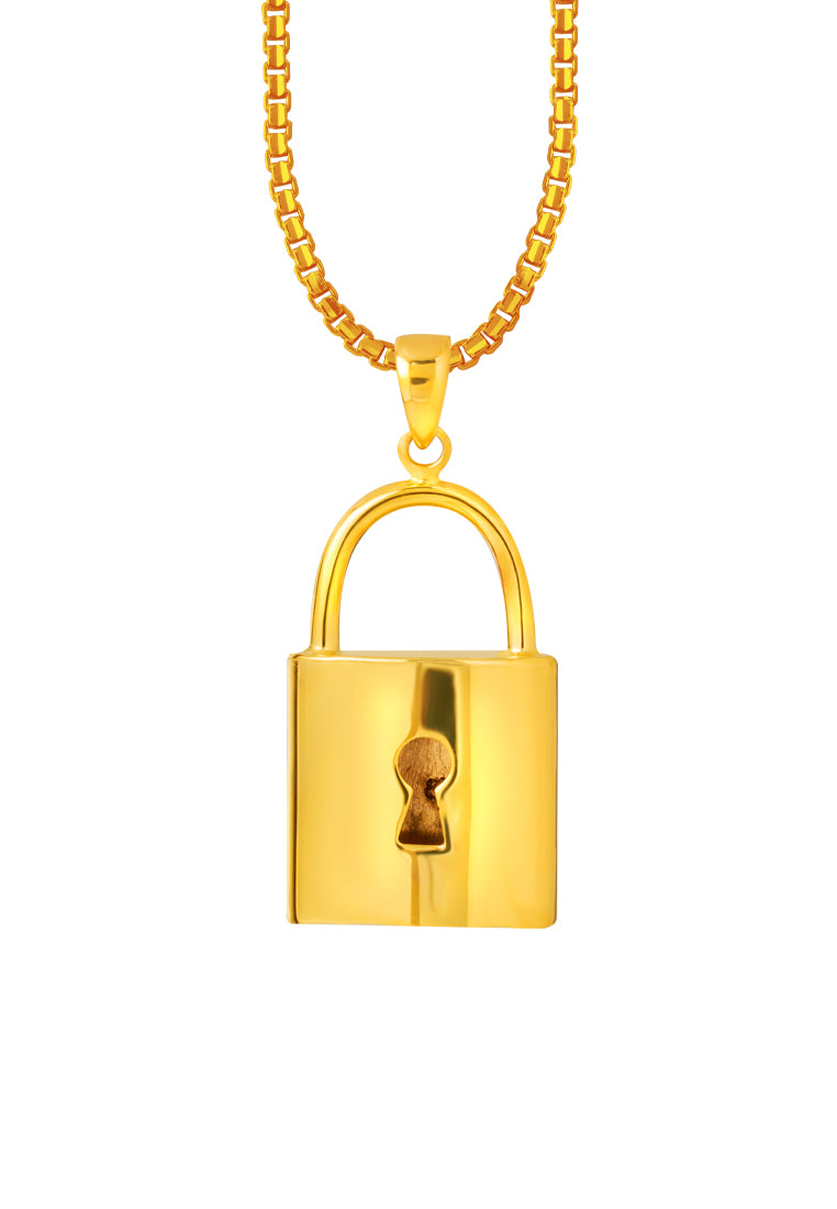 TOMEI Lusso Italia Padlock Pendant, Yellow Gold 916