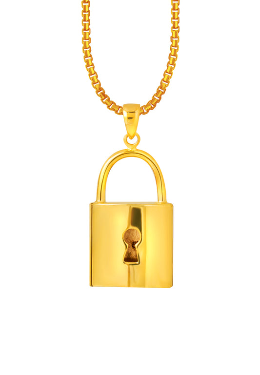 TOMEI Lusso Italia Padlock Pendant, Yellow Gold 916