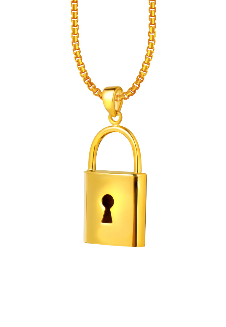TOMEI Lusso Italia Padlock Pendant, Yellow Gold 916