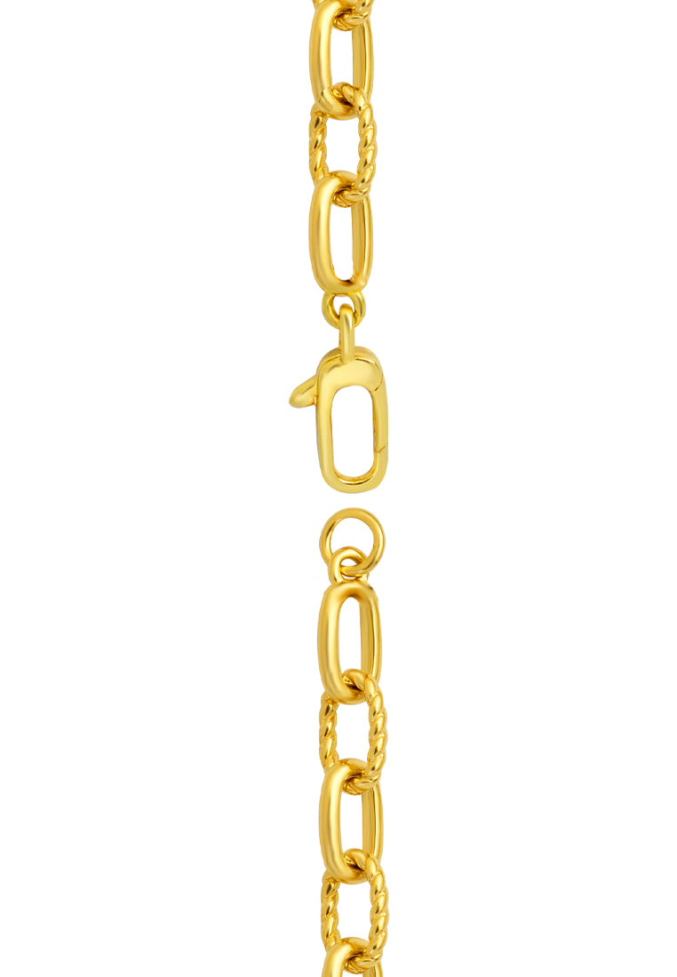 TOMEI Diamond Cut Collection Ellipse Bracelet, Yellow Gold 916