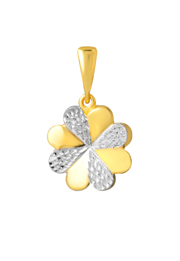 TOMEI Dual-Tone Flower Pendant, Yellow Gold 916