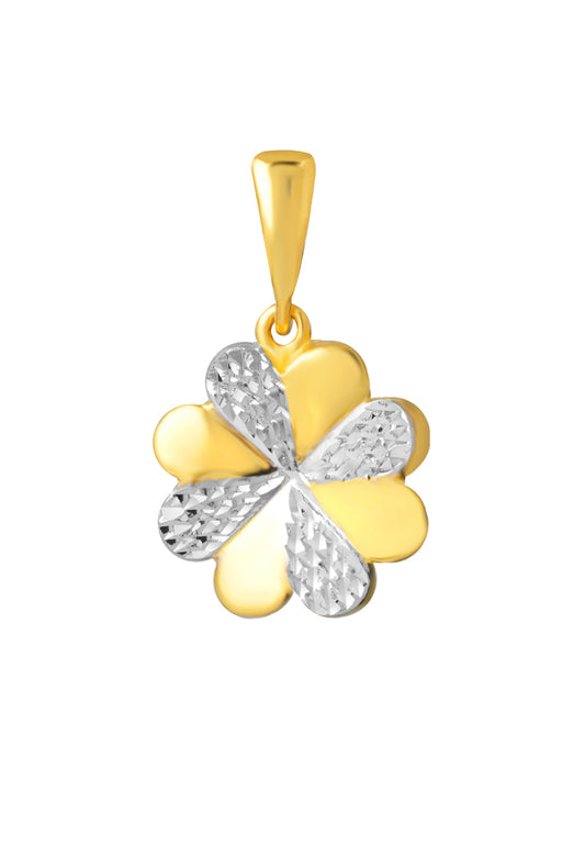 TOMEI Dual-Tone Flower Pendant, Yellow Gold 916