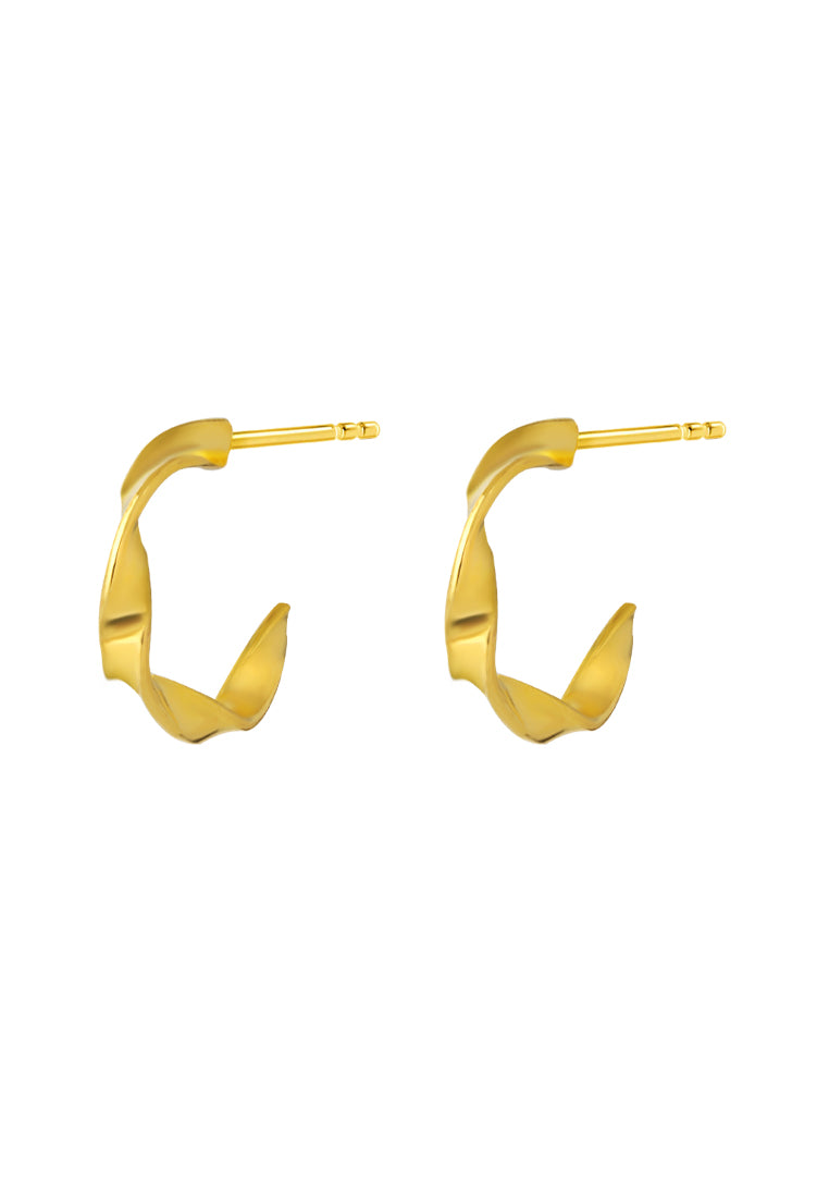 TOMEI Twisted Earrings, Yellow Gold 916