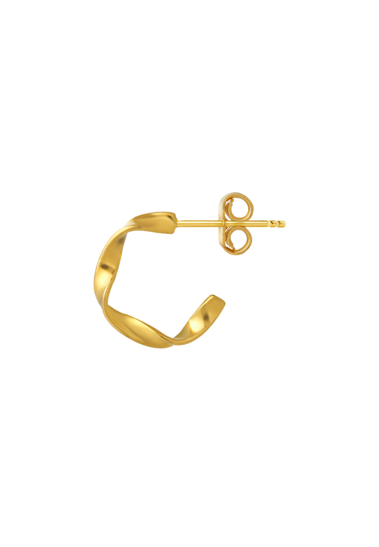 TOMEI Twisted Earrings, Yellow Gold 916