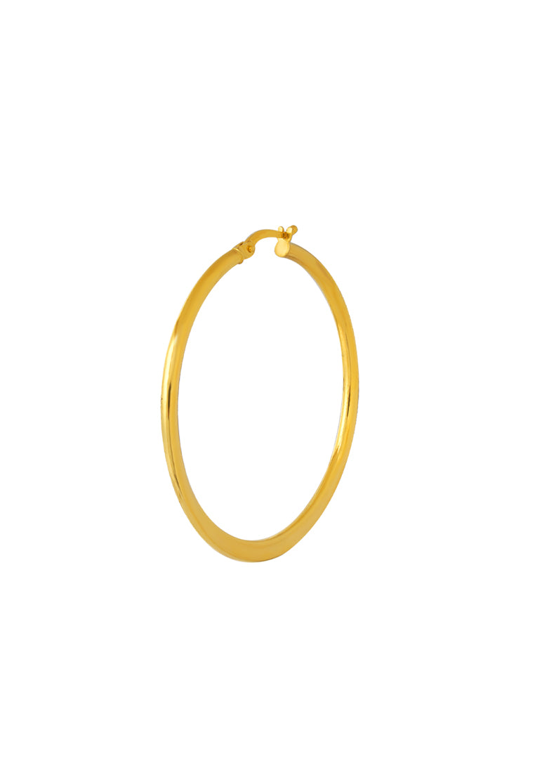 TOMEI Lusso Italia Big Circle Loop Earrings, Yellow Gold 916