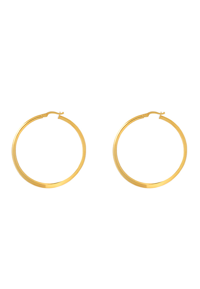 TOMEI Lusso Italia Big Circle Loop Earrings, Yellow Gold 916