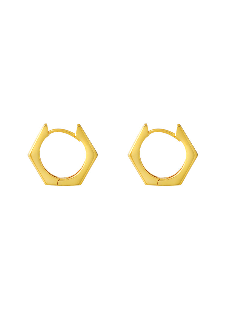 TOMEI Lusso Italia Edged Loop Earrings, Yellow Gold 916