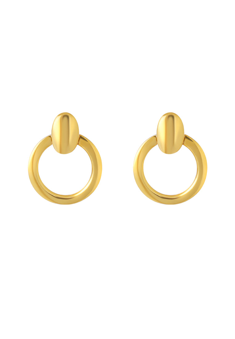 TOMEI Lusso Italia Circle Earrings, Yellow Gold 916