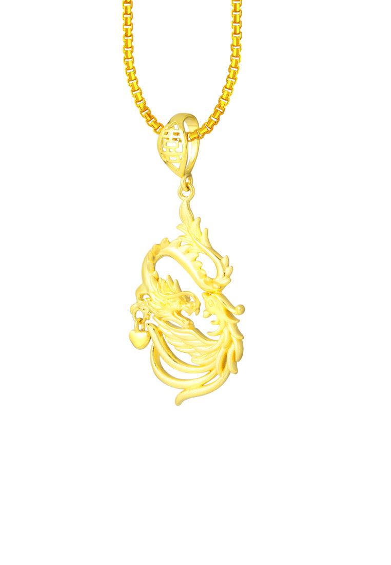 TOMEI Dragon Phoenix Unite Pendant, Yellow Gold 916