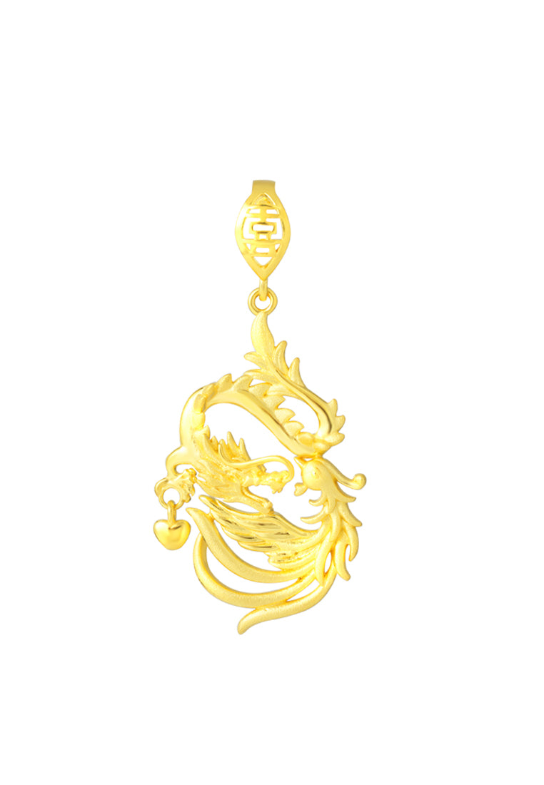 TOMEI Dragon Phoenix Unite Pendant, Yellow Gold 916