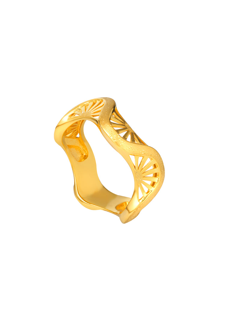 TOMEI Sri Puteri Collection Wavy Ring, Yellow Gold 916