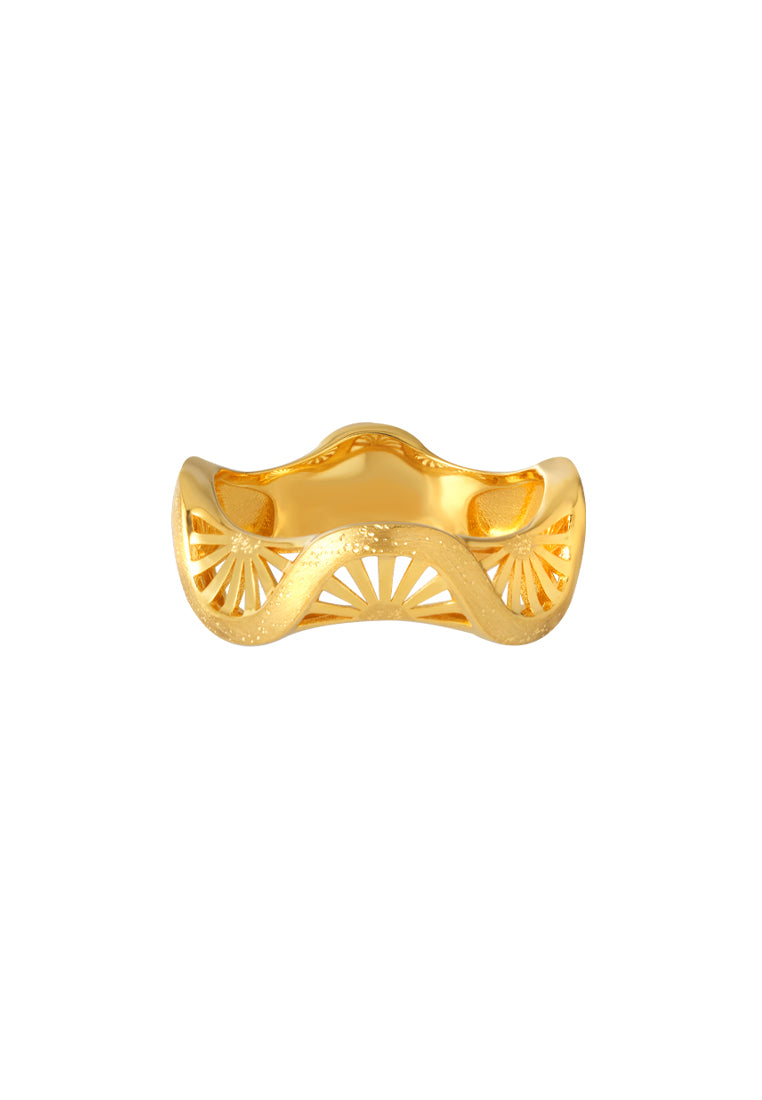 TOMEI Sri Puteri Collection Wavy Ring, Yellow Gold 916