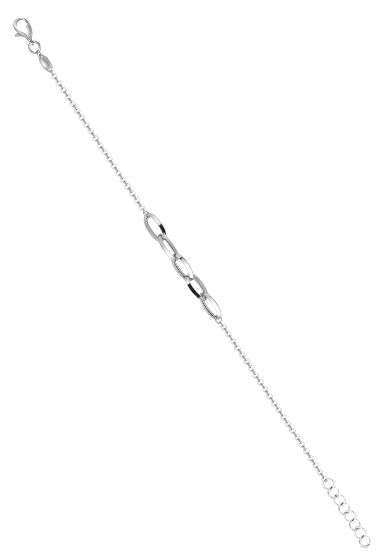 TOMEI Plain Gold Bracelet,White Gold 585