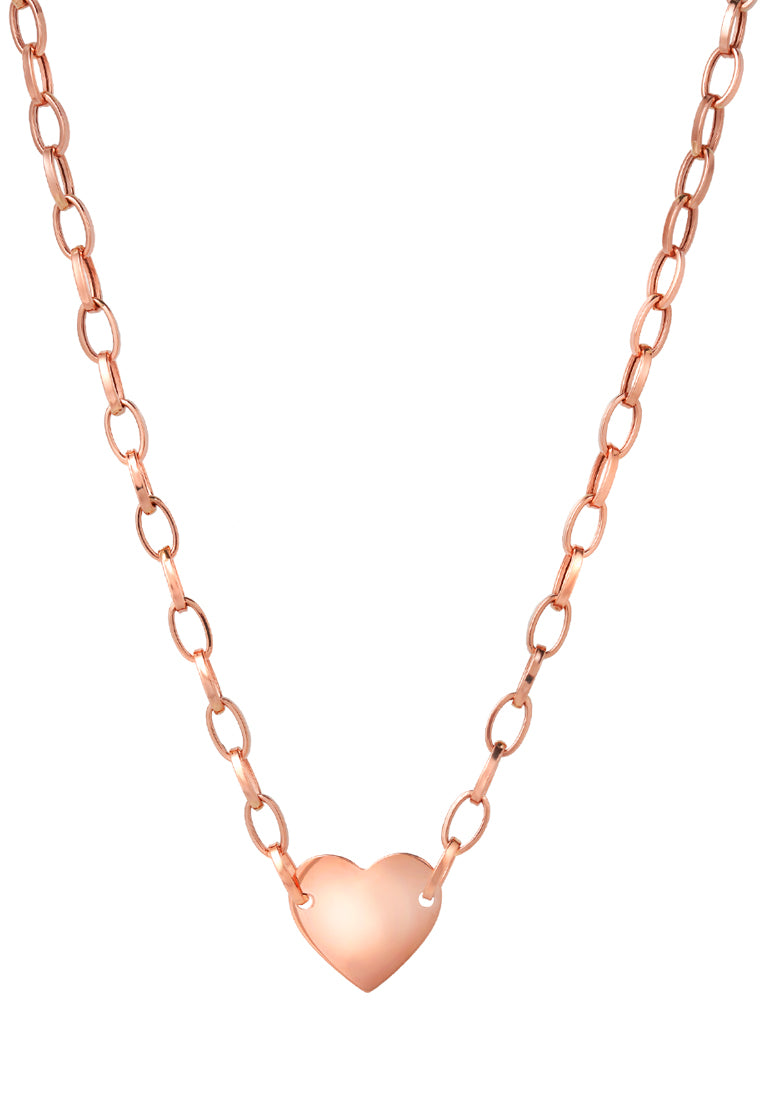 TOMEI Love Chain Necklace, Rose Gold 585