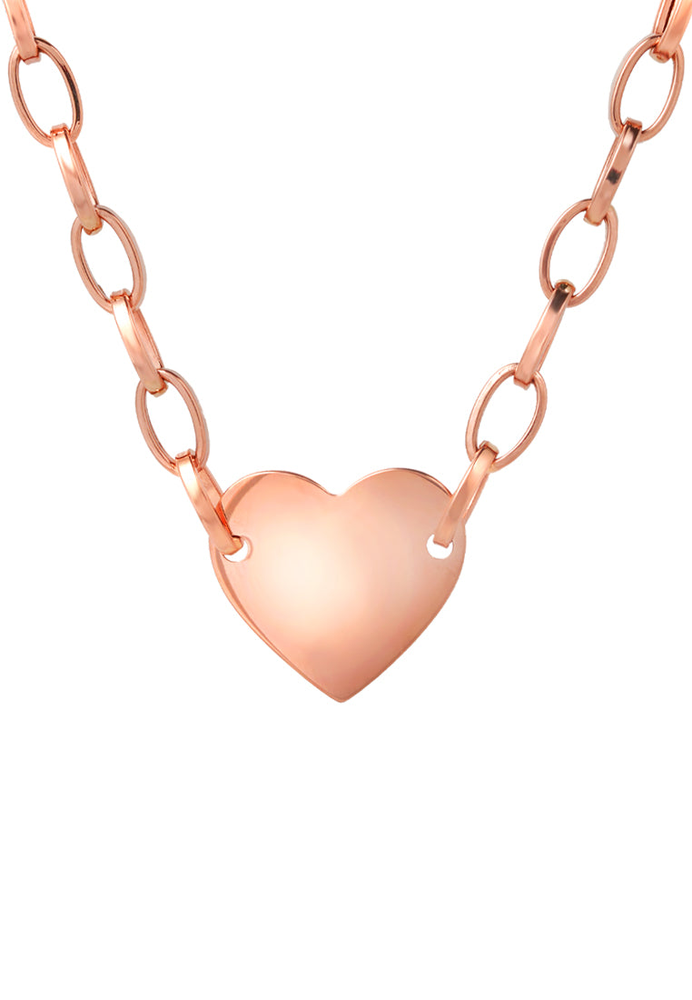 TOMEI Love Chain Necklace, Rose Gold 585