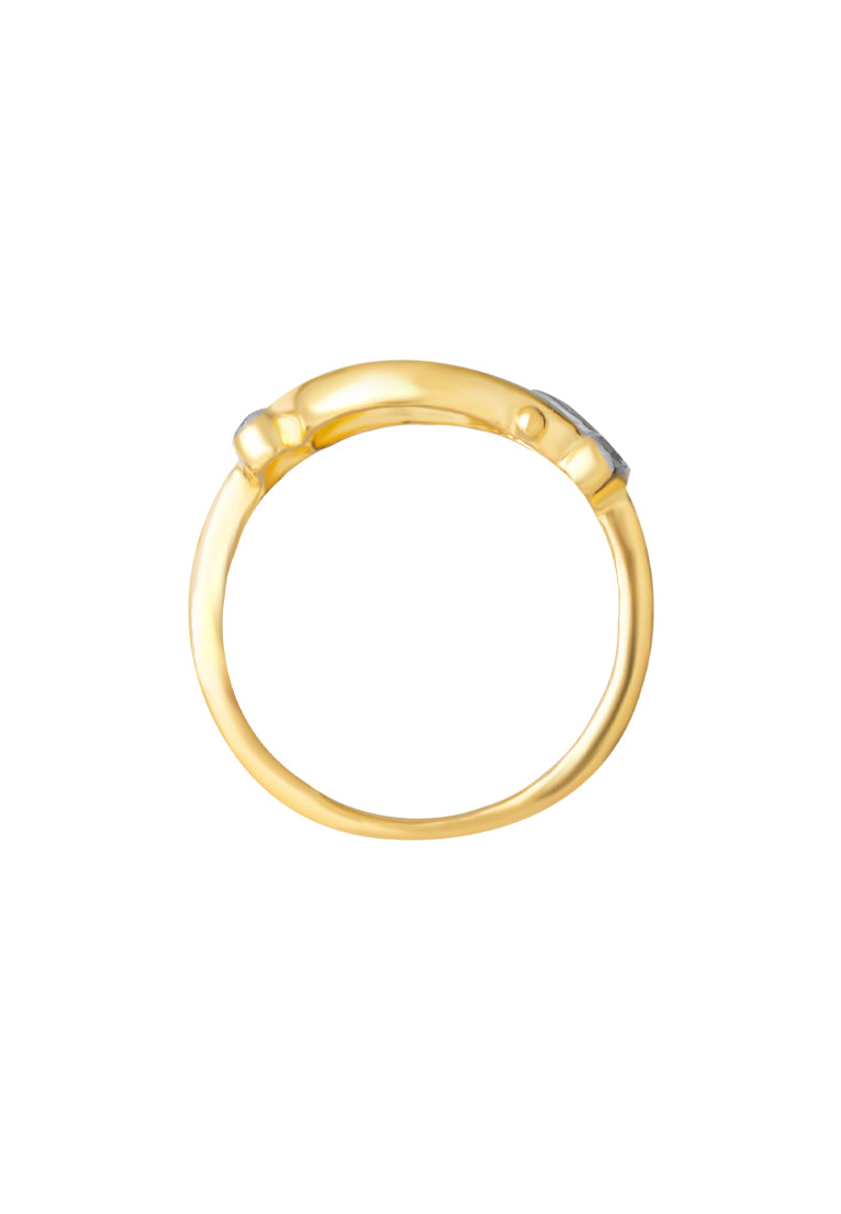 TOMEI Dual-Tone Knot Ring, Yellow Gold 916