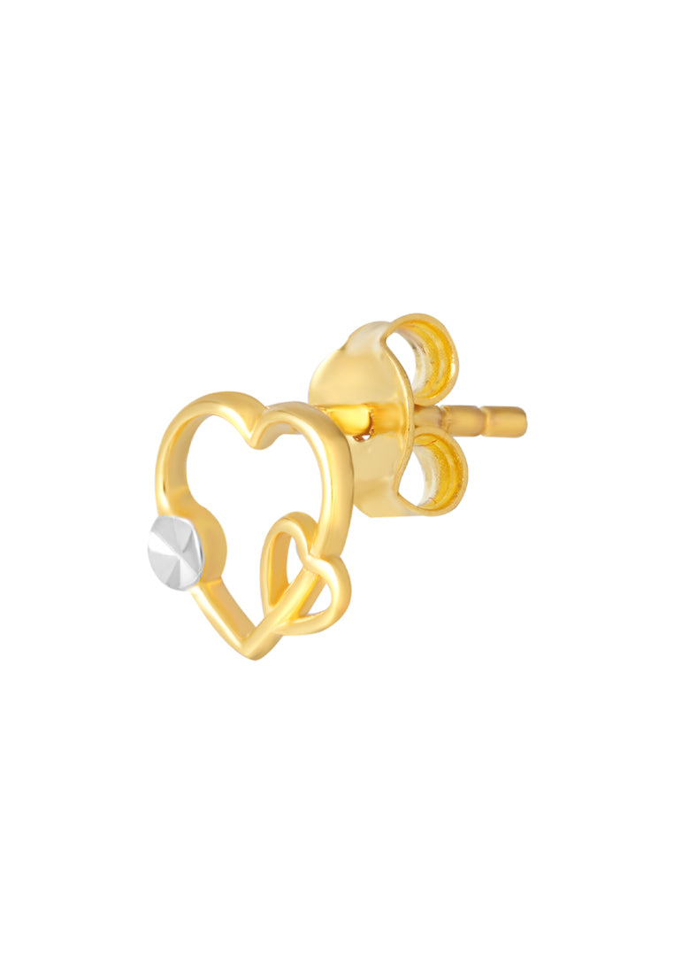 TOMEI Lusso Italia Dual-Tone Heart Earrings, Yellow Gold 916