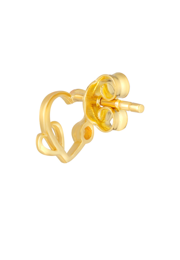 TOMEI Lusso Italia Dual-Tone Heart Earrings, Yellow Gold 916