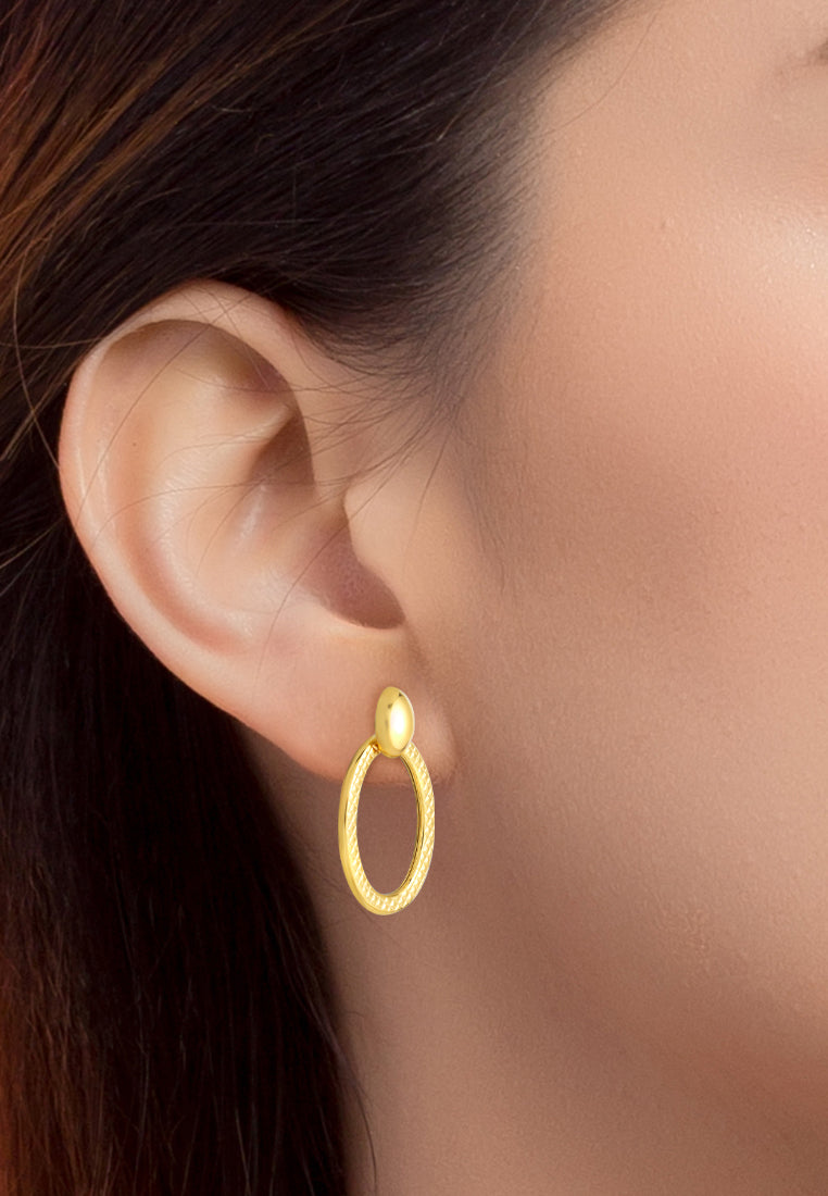 TOMEI Lusso Italia Oval Dangling Earrings, Yellow Gold 916