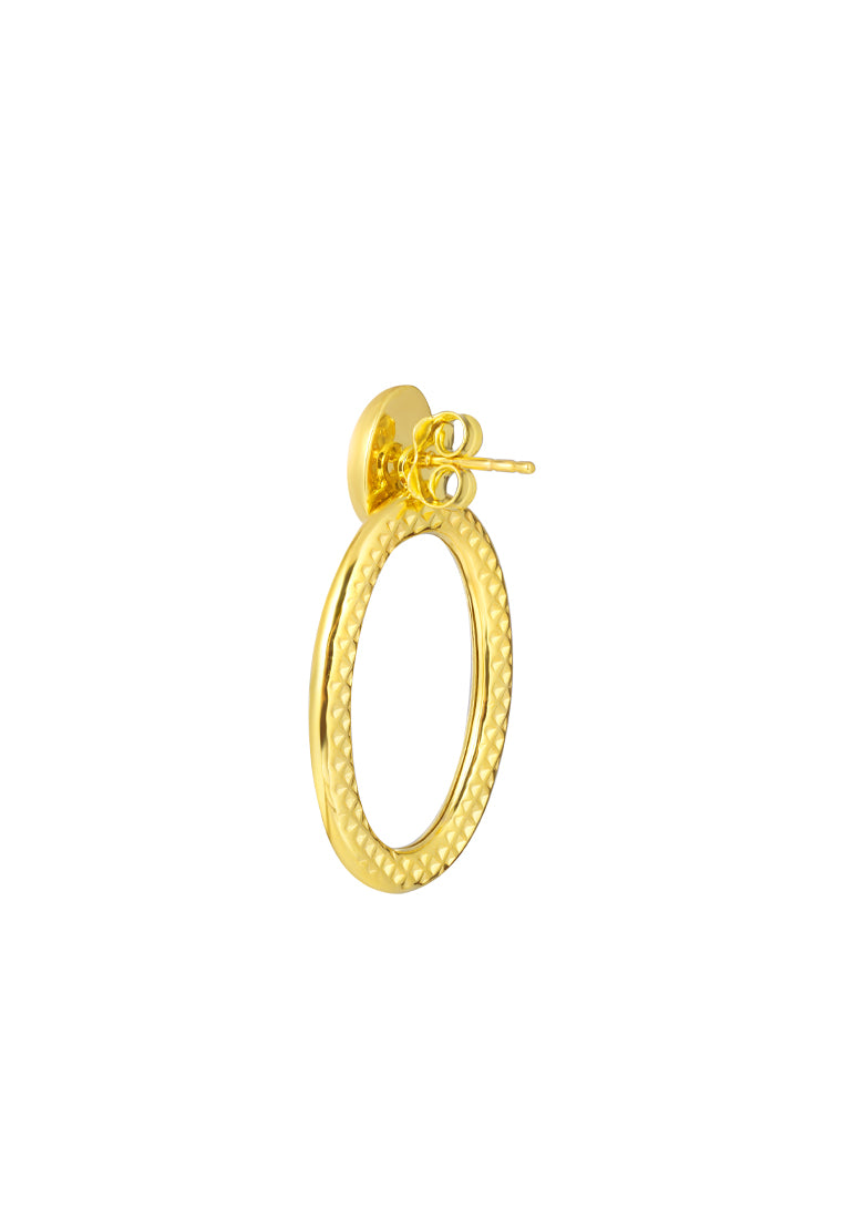TOMEI Lusso Italia Oval Dangling Earrings, Yellow Gold 916
