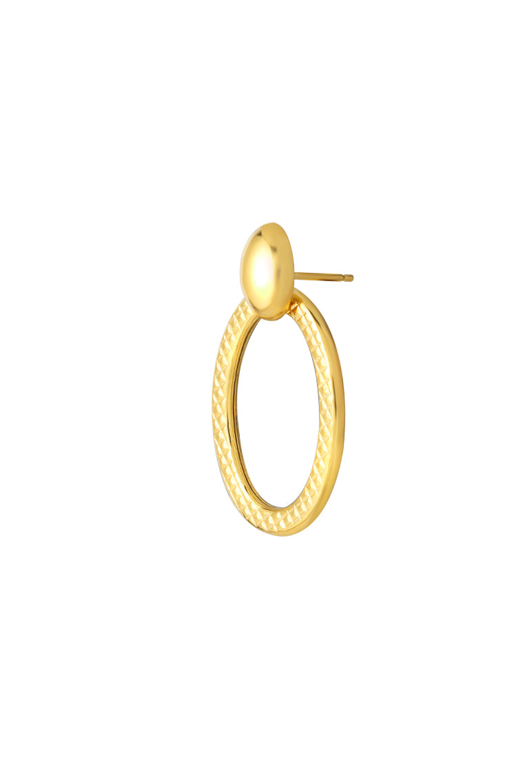 TOMEI Lusso Italia Oval Dangling Earrings, Yellow Gold 916