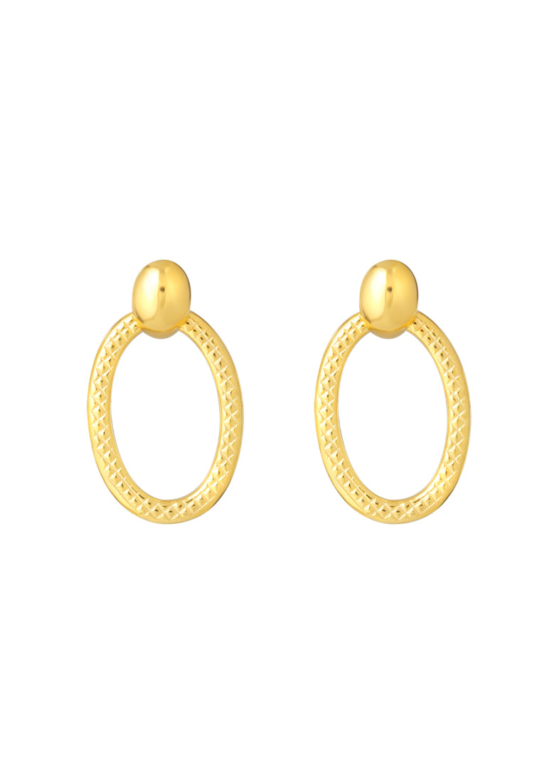 TOMEI Lusso Italia Oval Dangling Earrings, Yellow Gold 916