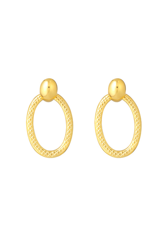 TOMEI Lusso Italia Oval Dangling Earrings, Yellow Gold 916