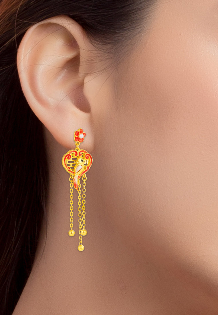 TOMEI x Xifu Earrings, Yellow Gold 999