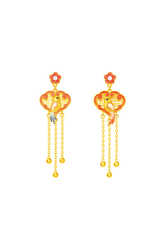TOMEI x Xifu Earrings, Yellow Gold 999