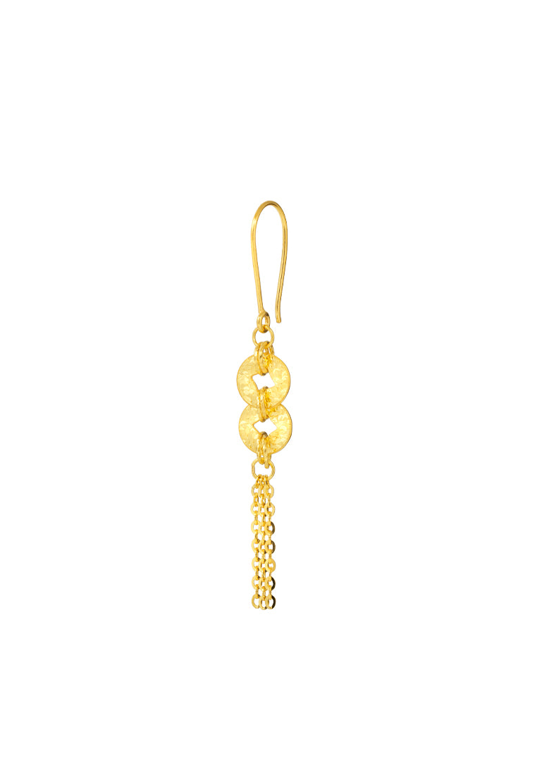 TOMEI Coin Tassels Earrings, Yellow Gold 916