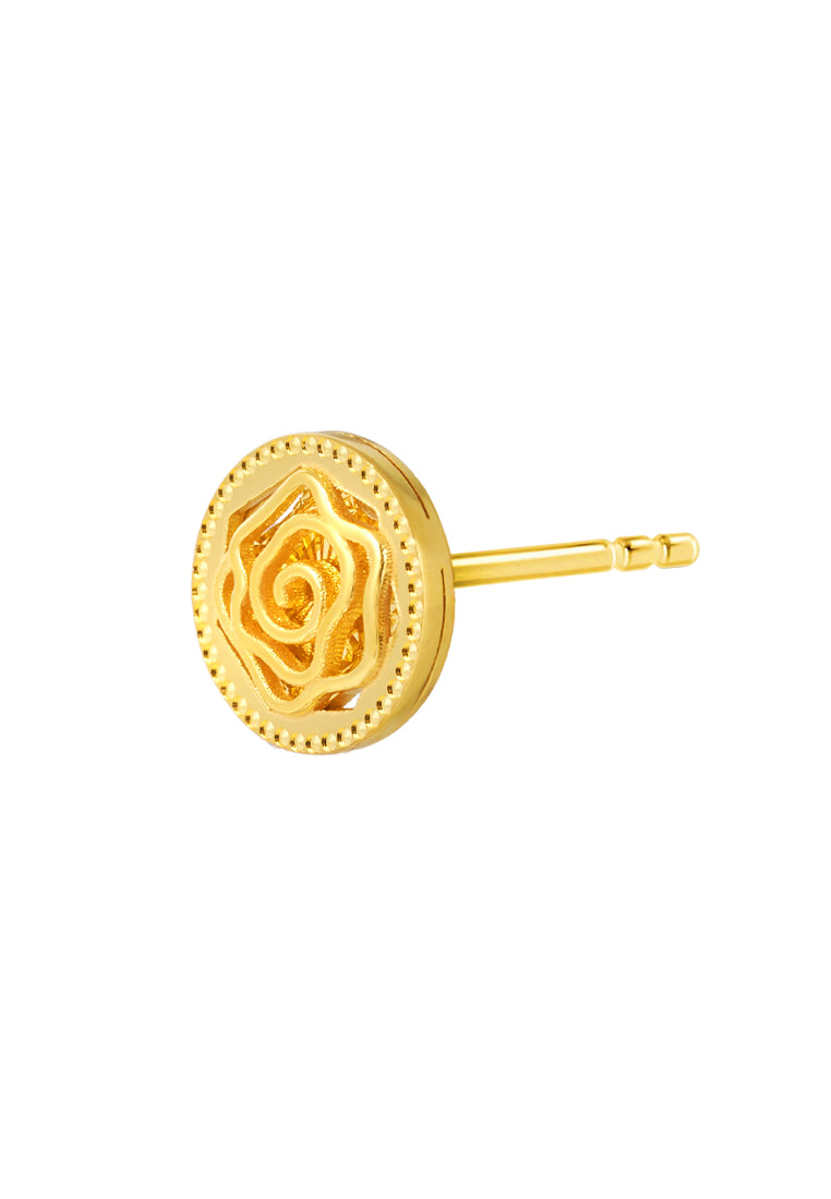 TOMEI Rose Earrings, Yellow Gold 916
