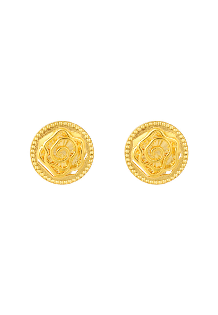 TOMEI Rose Earrings, Yellow Gold 916