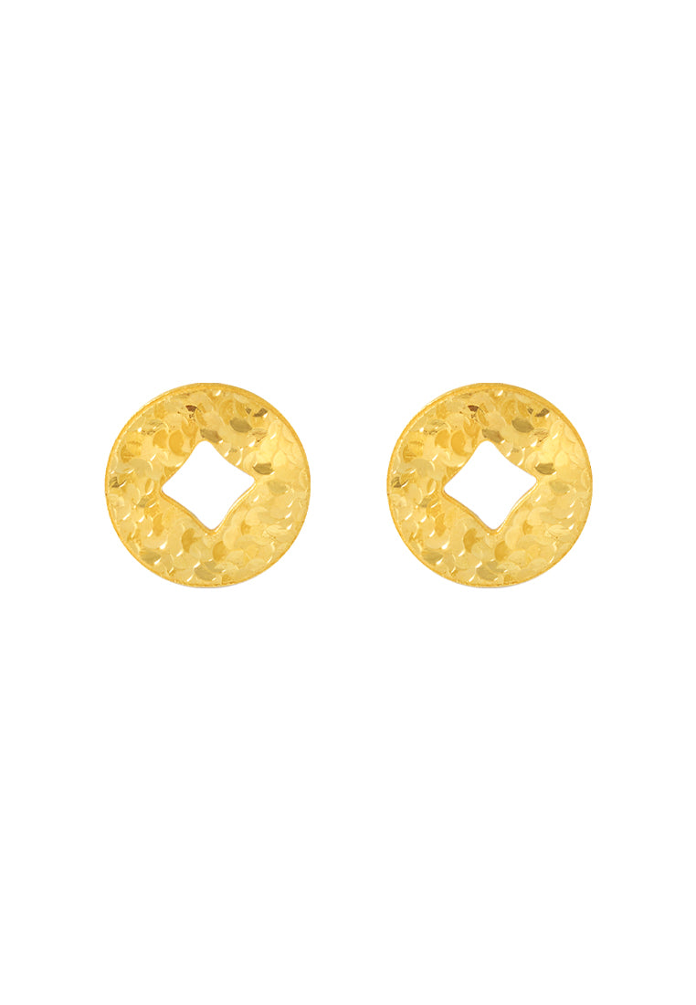TOMEI Coin Earrings, Yellow Gold 916