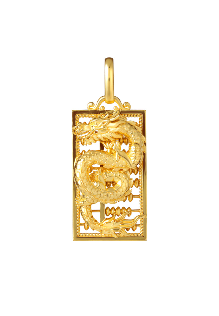 TOMEI Dragon Abacus Pendant, Yellow Gold 916