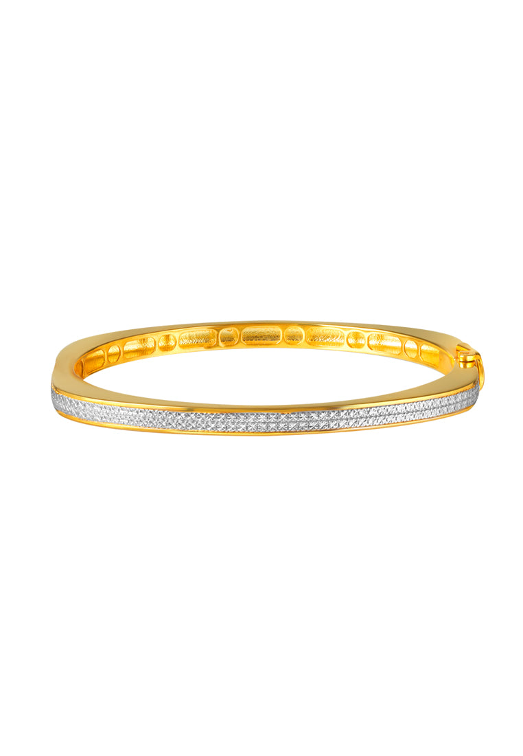 TOMEI Diamond Cut Collection Row Bangle, Yellow Gold 916