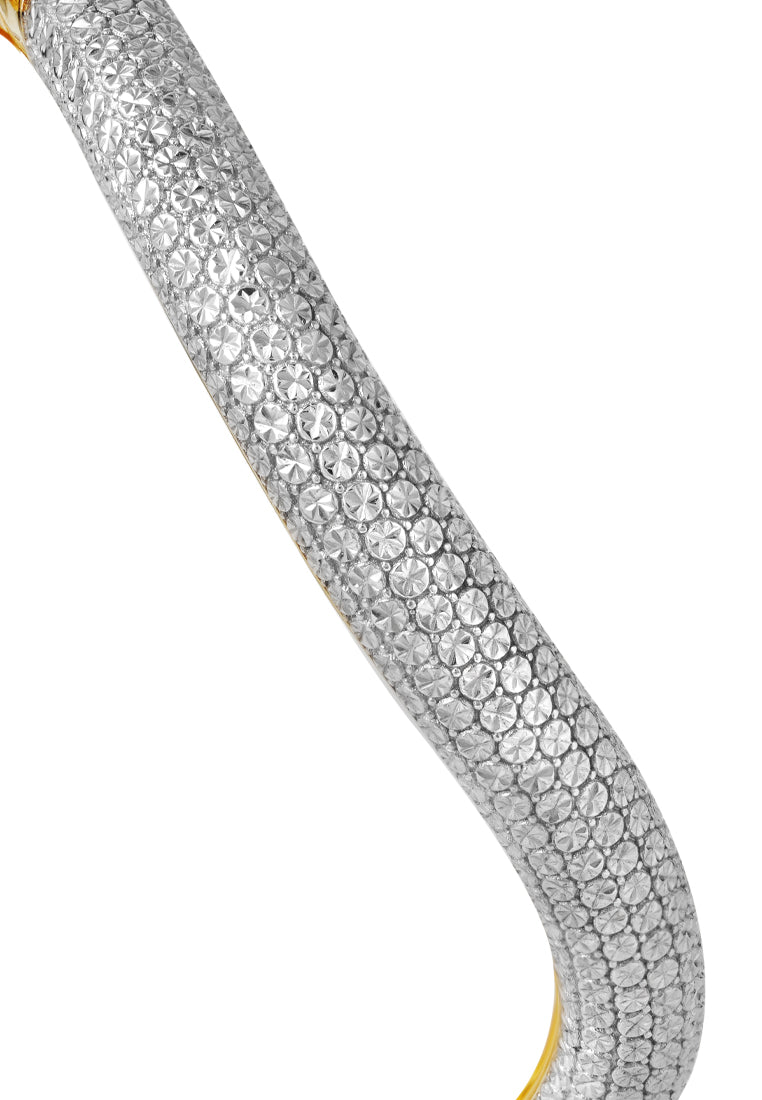 TOMEI Diamond Cut Collection Wavy Bangle, Yellow Gold 916