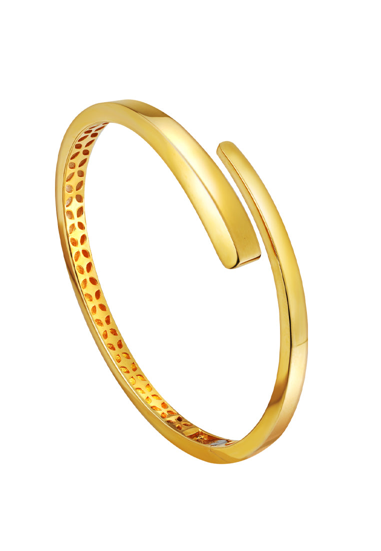 TOMEI Anastasia Extended C-Shape Bangle, Yellow Gold 916