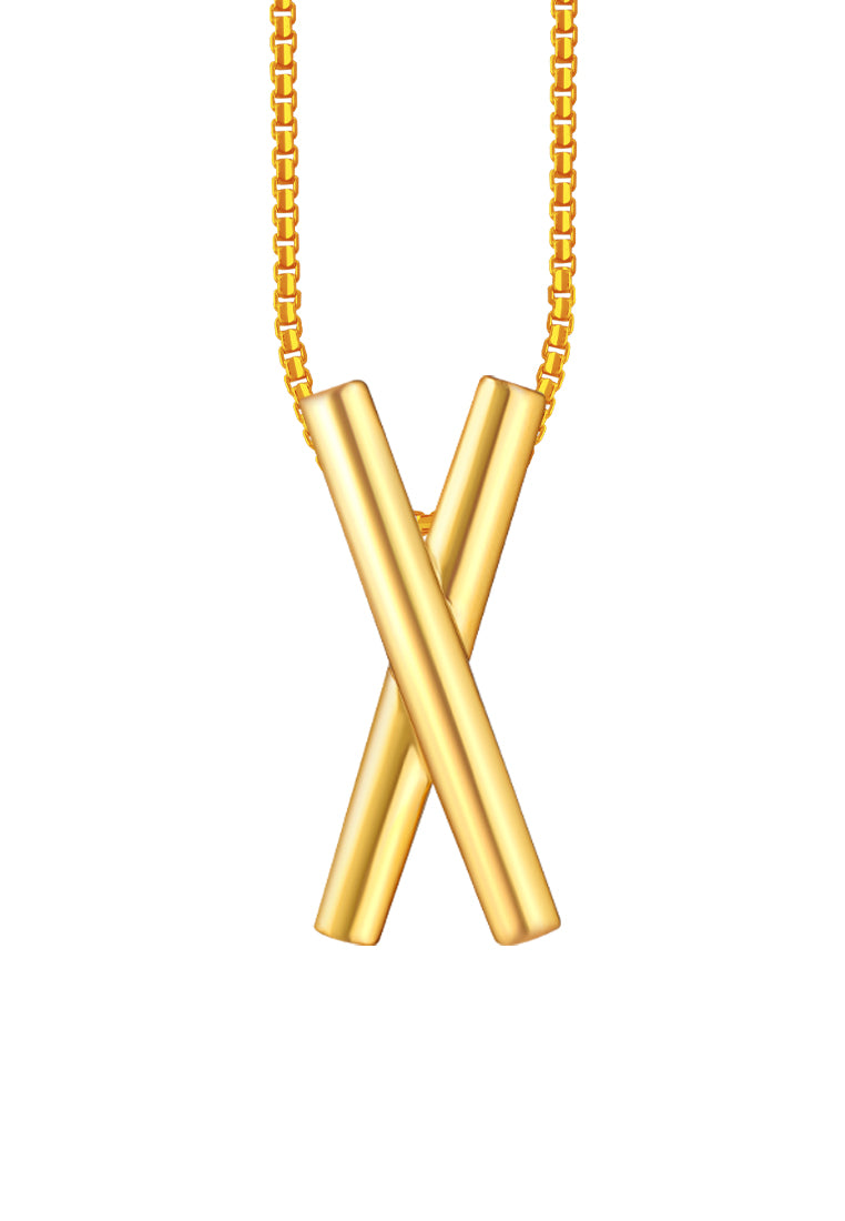 TOMEI Anastasia X-Cross Pendant, Yellow Gold 916
