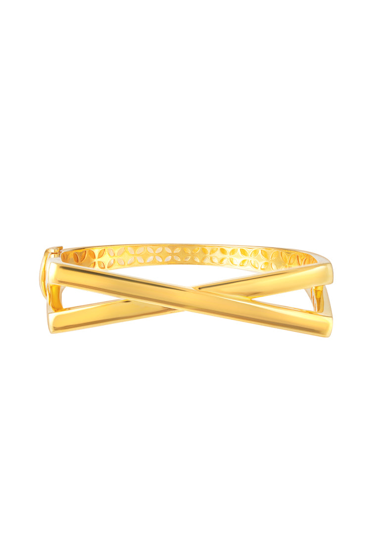 TOMEI Anastasia X-Cross Bangle, Yellow Gold 916